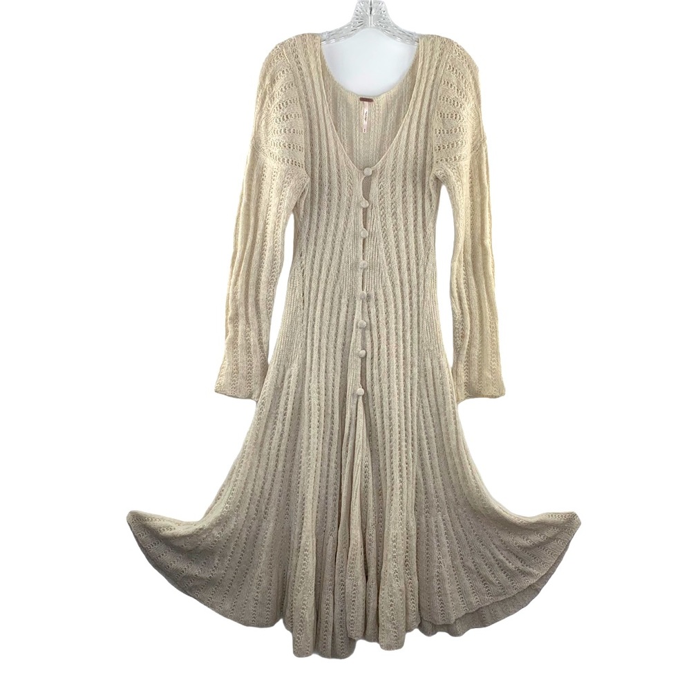 Free People Victorian Angel Long Knitted Cardigan - Picture 2 of 15
